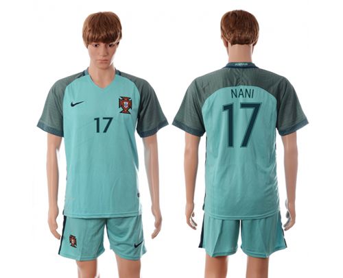 Portugal #17 Nani Away Soccer Country Jersey