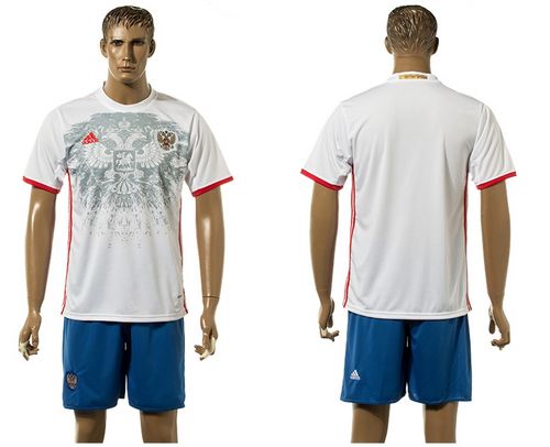 Russia Blank White Away Soccer Country Jersey