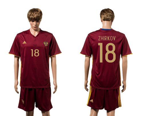 Russia #18 Zhirkov Red Home Soccer Country Jersey