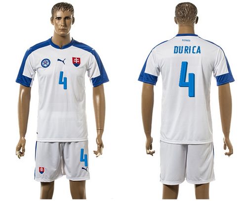 Slovakia #4 Durica Home Soccer Country Jersey