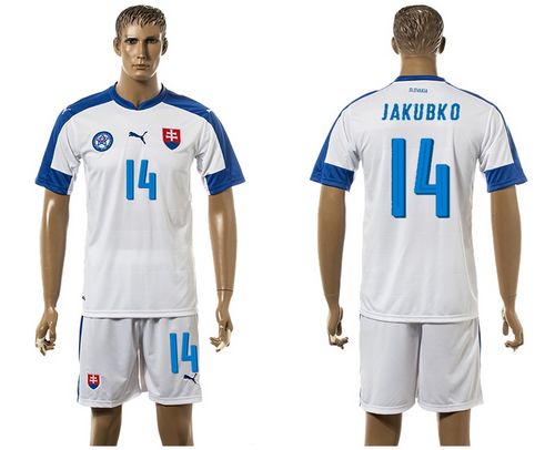 Slovakia #14 Jakubko Home Soccer Country Jersey