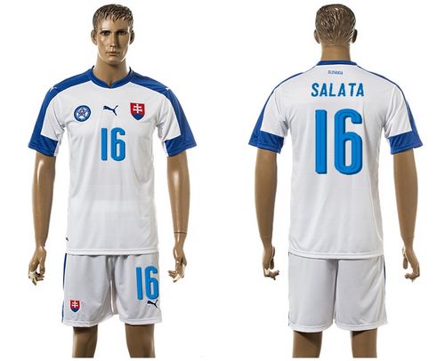 Slovakia #16 Salata Home Soccer Country Jersey