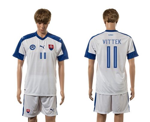 Slovakia #11 Vittek Home Soccer Country Jersey