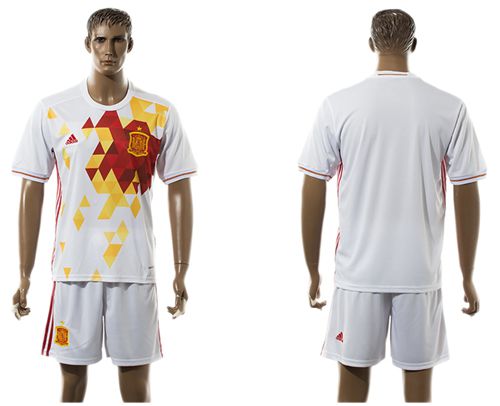 Spain Blank White Soccer Country Jersey