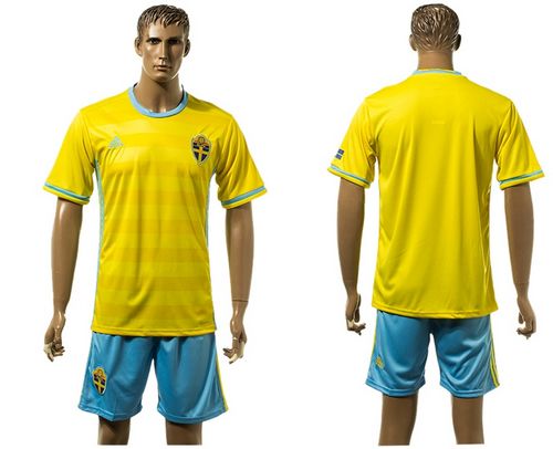 Sweden Blank Home Soccer Country Jersey