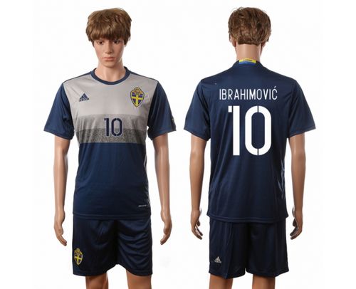 Sweden #10 Ibrahimovic Away Soccer Country Jersey