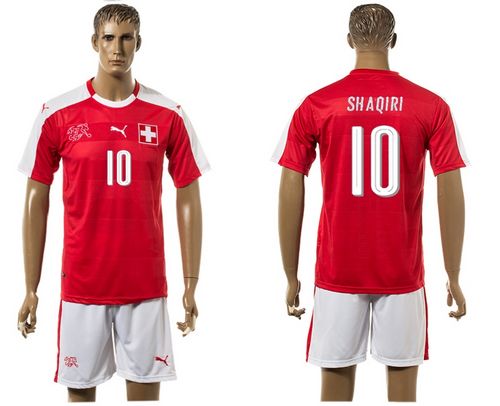 Switzerland #10 Shaqiri Red Home Soccer Country Jersey