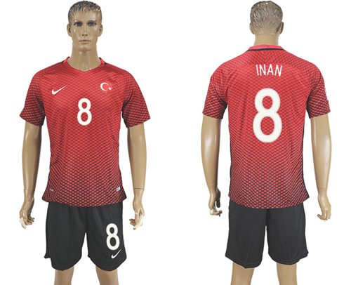 Turkey #8 INAN Home Soccer Country Jersey
