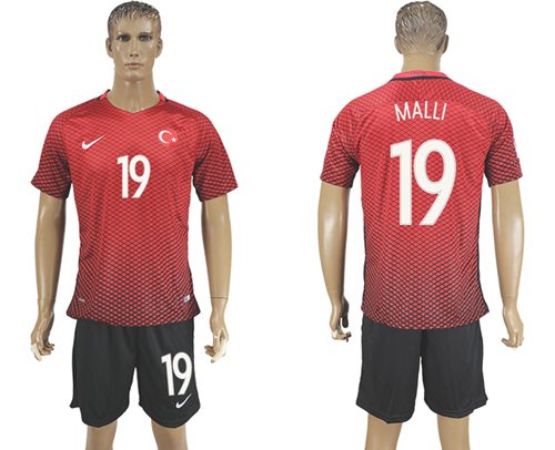 Turkey #19 Malli Home Soccer Country Jersey