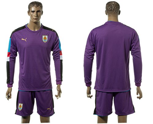 Uruguay Blank Purple Long Sleeves Soccer Country Jersey