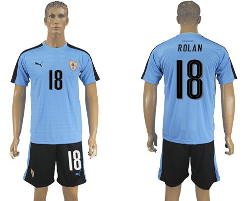 Uruguay #18 Rolan Home Soccer Country Jersey