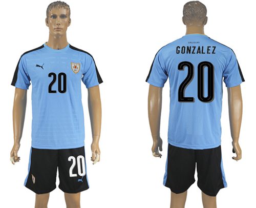 Uruguay #20 Gonzalez Home Soccer Country Jersey