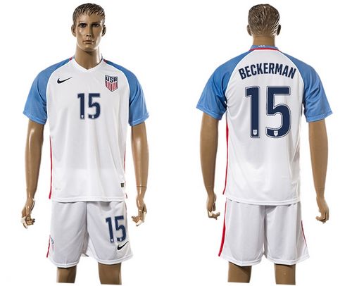 USA #15 Beckerman Home Soccer Country Jersey