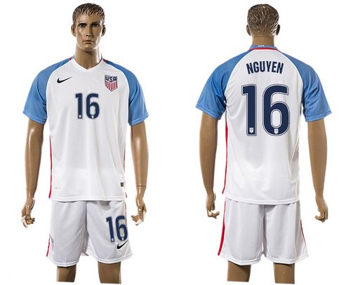 USA #16 Nguyen Home Soccer Country Jersey