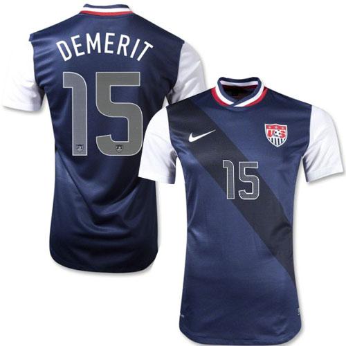 USA #15 Jay DeMerit Blue Away Soccer Country Jersey