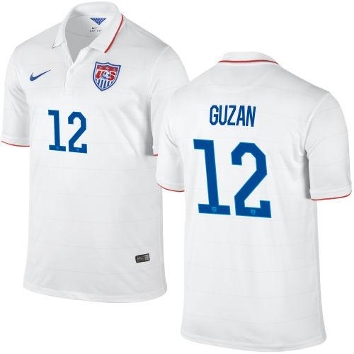 USA #12 Brad Guzan White Home Soccer Country Jersey