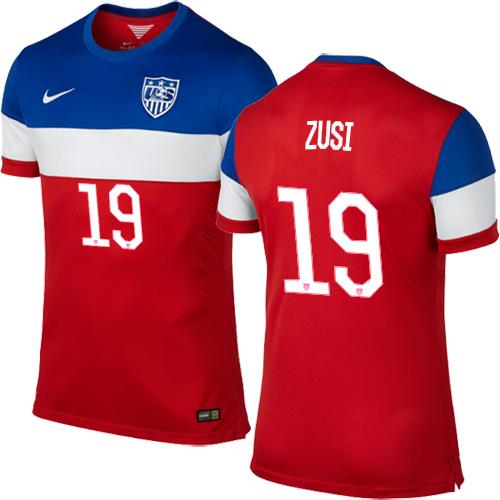 USA #19 Graham Zusi Red Away Soccer Country Jersey