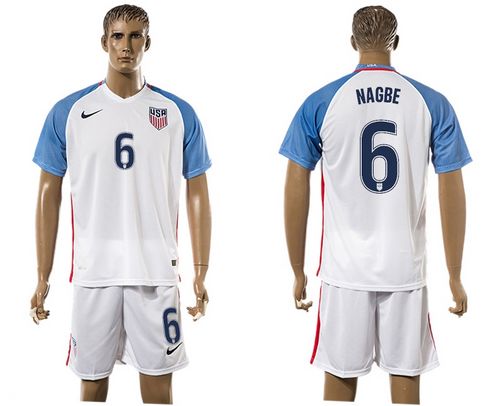 USA #6 Nageb Home Soccer Country Jersey