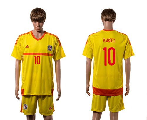 Wales #10 Ramsey Away Soccer Country Jersey