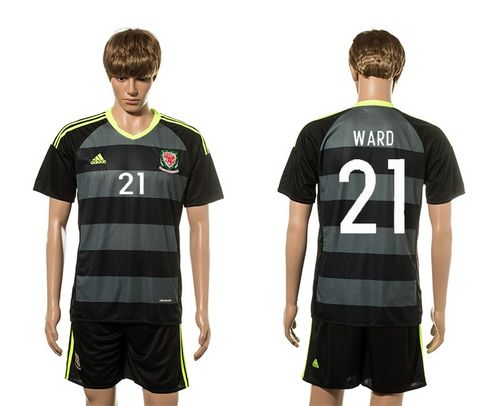 Wales #21 Ward Black Away Soccer Club Jersey