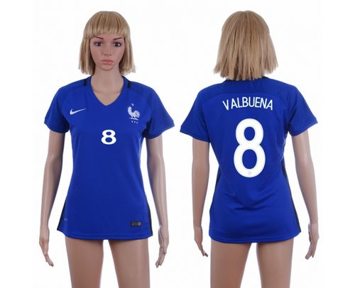 Women's France #8 Valbuena Home Soccer Country Jersey