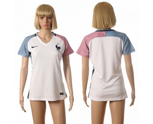 Women's France Blank Away Soccer Country Jersey