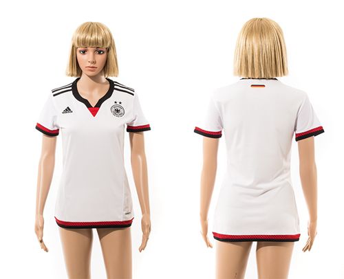 Women's Germany Blank Home World Cup Soccer Country Jersey