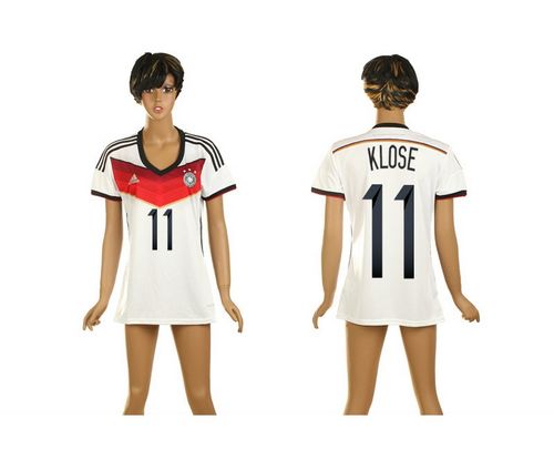Women's Germany #11 Klose Home Soccer Country Jersey