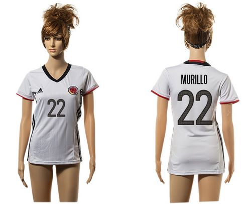 Women's Colombia #22 Murillo Away Soccer Country Jersey