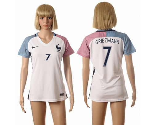 Women's France #7 Griezmann Away Soccer Country Jersey