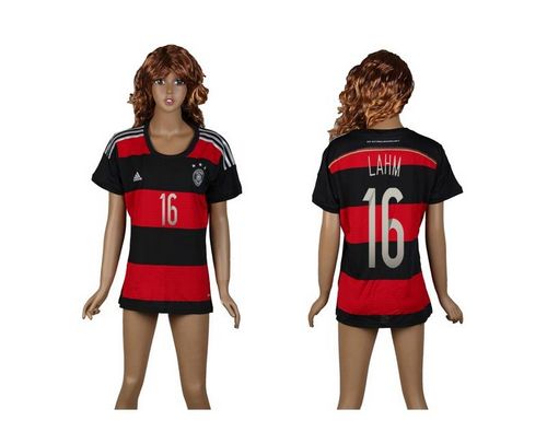 Women's Germany #16 Lahm Away Soccer Country Jersey