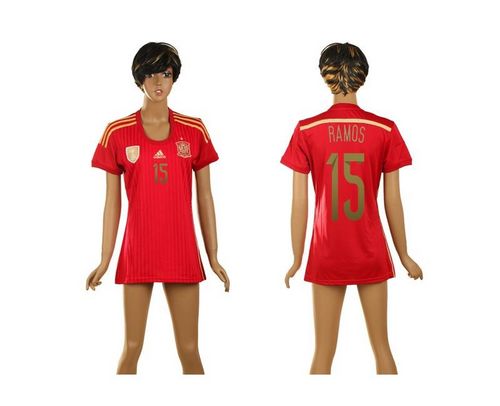 Women's Spain #15 Ramos Home Soccer Country Jersey