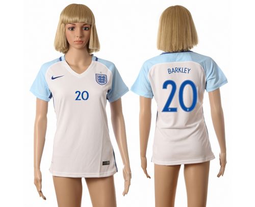 Women's England #20 Barkley Home Soccer Country Jersey