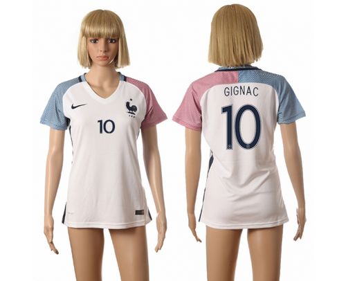 Women's France #10 Gignac Away Soccer Country Jersey