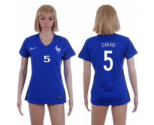 Women's France #5 Sakho Home Soccer Country Jersey