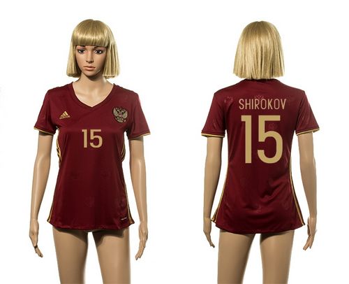 Women's Russia #15 Shirokov Red Home Soccer Country Jersey