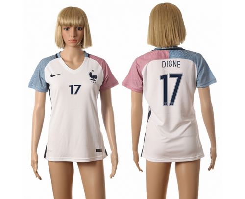 Women's France #17 Digne Away Soccer Country Jersey