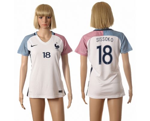 Women's France #18 Sissoko Away Soccer Country Jersey
