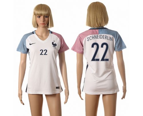 Women's France #22 Schneiderlin Away Soccer Country Jersey