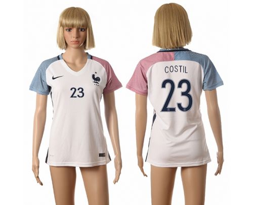 Women's France #23 Costil Away Soccer Country Jersey