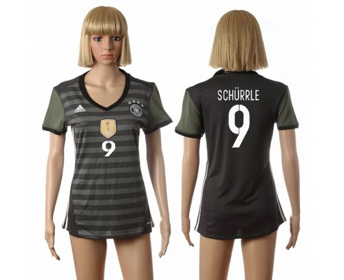 Women's Germany #9 Schurrle Away Soccer Country Jersey