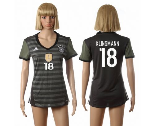 Women's Germany #18 Klinsmann Away Soccer Country Jersey