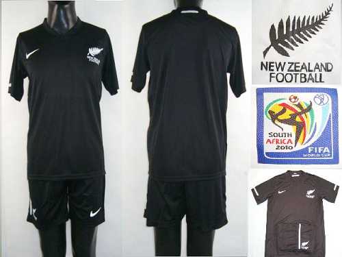 New Zealand Blank Black Away Soccer Country Jersey