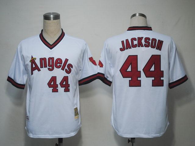 Mitchell and Ness Angels of Anaheim #44 Reggie Jackson White Stitched MLB Jersey