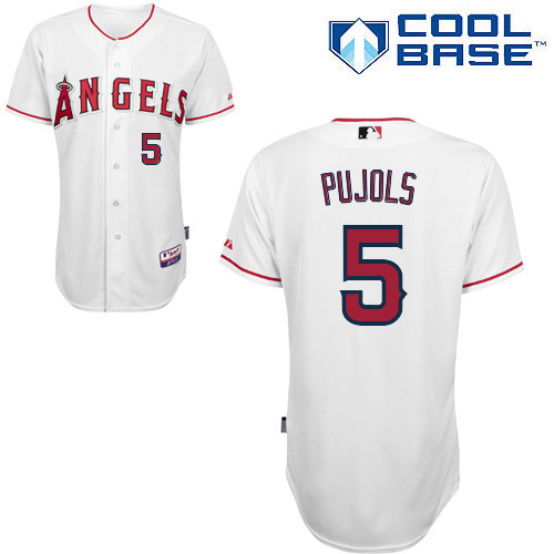 Angels of Anaheim #5 Albert Pujols White Cool Base Stitched MLB Jersey