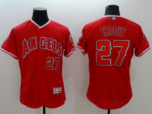 Angels of Anaheim #27 Mike Trout Red Flexbase Authentic Collection Stitched MLB Jersey