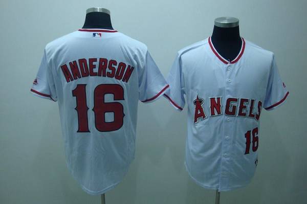 Angels of Anaheim #16 Garret Anderson Stitched White MLB Jersey