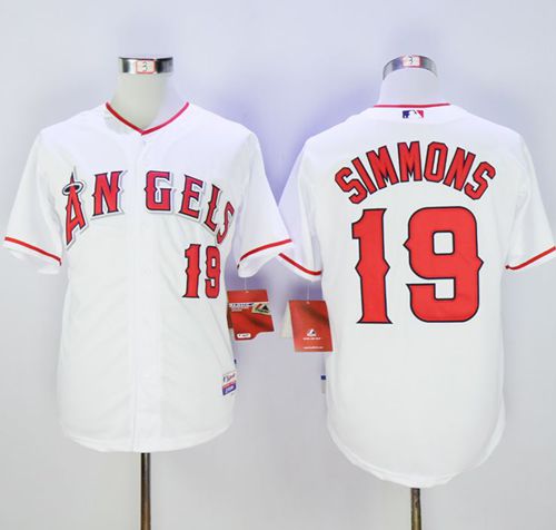 Angels of Anaheim #19 Andrelton Simmons White Cool Base Stitched MLB Jersey