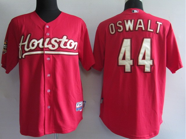 Mitchell and Ness Astros #44 Roy Oswalt Red Stitched Throwback MLB Jersey