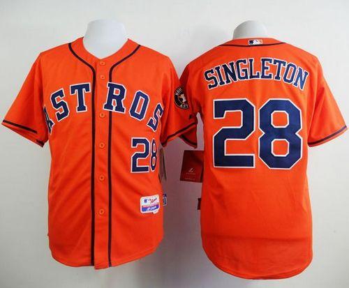 Astros #28 Jon Singleton Orange Cool Base Stitched MLB Jersey